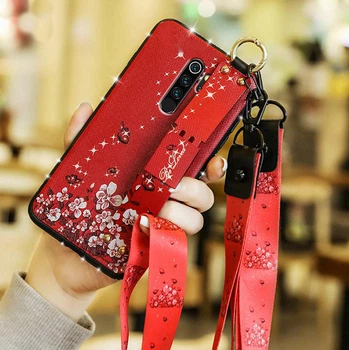 Чохол Lanyard для Xiaomi Redmi Note 8 Pro бампер з ремінцем Red Без бренду