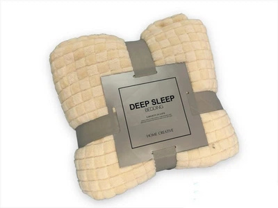 Плед велюровый Deep Sleep Кубик Микрофибра 200х230 см Кремовый
