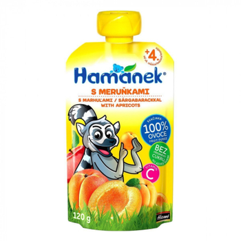 Дитяче пюре Hamanek Pouch яблуко та абрикос, 120 г (1215890)