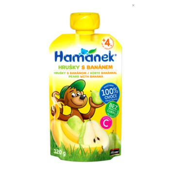 Детское пюре Hamanek Pouch груша і банан, 120 г (1215896)