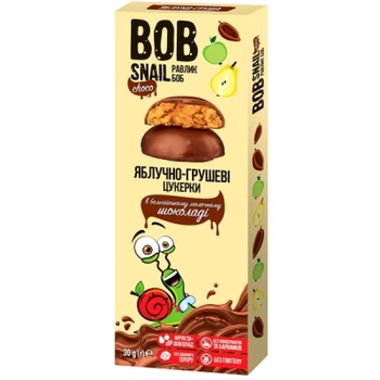 2шт, Цукерка Bob Snail Равлик Боб Яблуко-Груша в молочному шоколаді 30 г (4820219341611)
