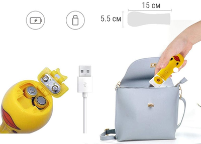 Портативный MESH-небулайзер для детей Doctor-101. Компактный универсальный меш-небулайзер с детским дизайном. Желтый (IM301)