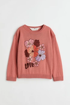 Джемпер терракотовый Цветы H&M 110-116см (40001165)