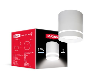 Світильник точковий світлодіодний 12W Maxus Surface Downlight 4100K White