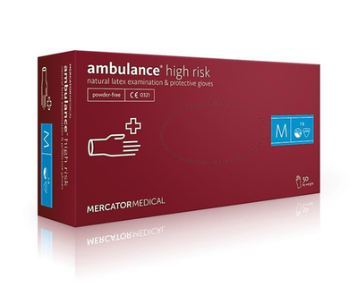 Перчатки Ambulance pf латексные повышенной прочности (25 пар уп) M (7-8)