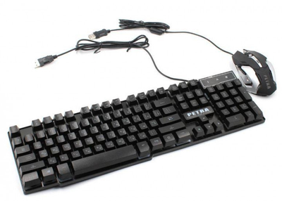 Комплект клавиатура игровая LED и мышь PETRA MK1 6965 Черный