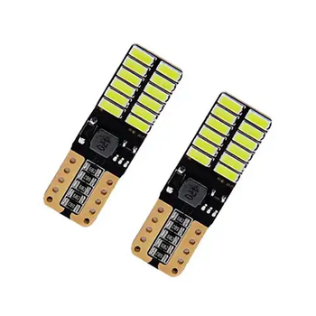 Лампа в автомобиль LED T10 W5W 24 SMD 4014 с обманкой Canbus белый 2 шт