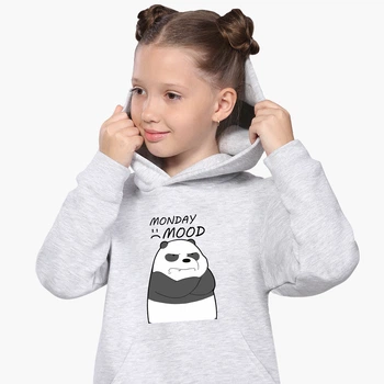 Детский худи Вся правда о медведях (We Bare Bears) Светло-серый меланж (9298-2899) 164 см
