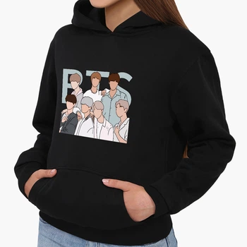 Детский худи БТС (BTS) Черный (9298-3272) 152 см