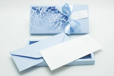Gift Box Florale-А голубой Конверт на свадьбу, день рождения, юбилей