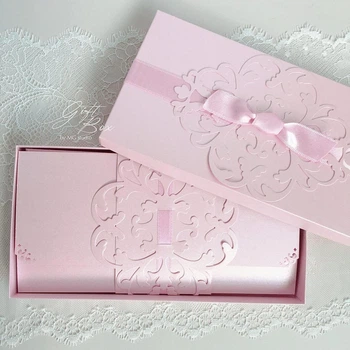Gift box Pino рожевий Вітальна листівка ручної роботи з днем весілля Ручна робота