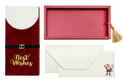 Gift box Santa Claus Листівка з конвертом з Різдвом. Ручна робота