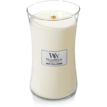 Ароматична свічка з ароматом жасмину Woodwick White Tea & Jasmine (609 г)