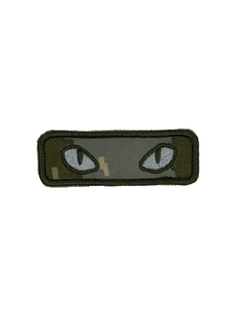 Шеврон на липучке Кошачьи глаза 7.5см х 2.5см пиксель (12134)