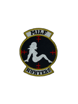 Шеврон на липучке Milf Hunters фигурный 8.5см х 6.2см (12117)