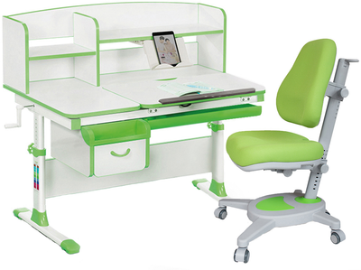 Комплект Evo-kids Evo-50 Z + Y-110 KZ стол + полка + кресло Onyx Зеленый