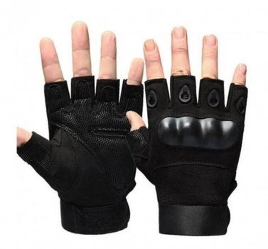 Тактичні рукавички з відкритими пальцями Oakley Чорний M