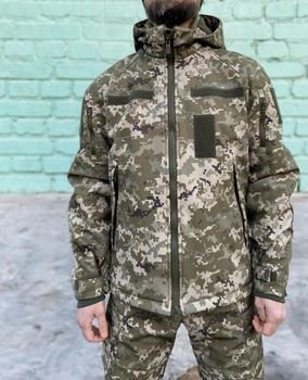 Куртка військова тактична демісезонна Софт Шелл Піксель 56-58