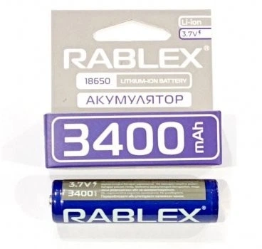 Аккумулятор RABLEX 18650 3,7V 3400mAh(с защитой)