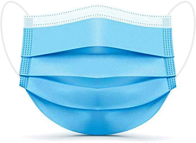 Медицинские маски трехслойные нестерильные синие Face Mask 50 шт.