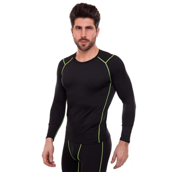 Спортивная компрессионная футболка мужская Zelart Lidong Fit 500 размер M (165-170 см) Black-Green