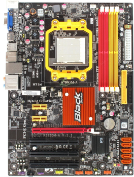 Материнская плата Socket AM2+ EliteGROUP RS780M-A ( A780GM-A) c HDMI Видео 125W ( sAM2+ / AM3, DDR2, AMD 780G ) Б/У