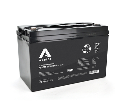 Акумулятор AZBIST Super AGM ASAGM-121000M8, Black Case, 12 В 100 Аг