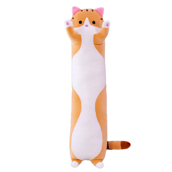 Гігантська м'яка іграшка плюшева Weber Toys Довгий Кіт Батон котейка-подушка 50 см