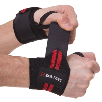 Бинты кистевые для жима и тяги Zelart Fit 167070 Black-Red