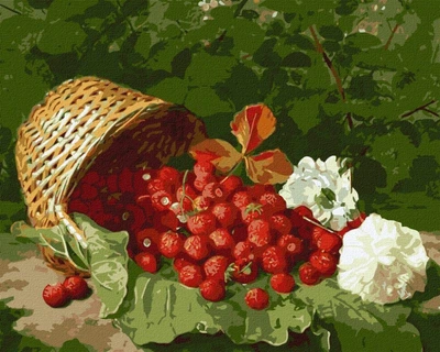 Malowanie po numerach Ideyka Koszyk z truskawkami 40x50 cm (4823104342328)