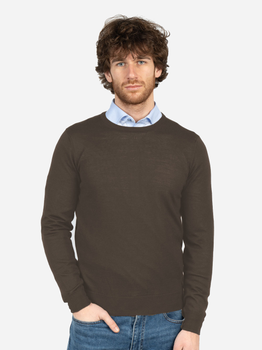 Sweter męski ciepły Vela Blu V22930-943 S Brązowy (2000377671030)