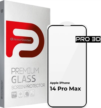 Защитное стекло ArmorStandart Pro 3D для смартфона Apple iPhone 14 Pro Max Black (ARM66356)