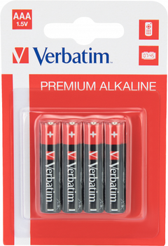 Батарейки Verbatim Premium AAA (LR03) 4 шт Micro Alkaline (49920)
