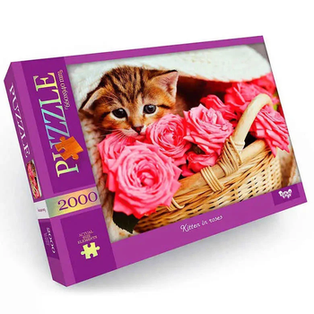 Пазл "котик В Розах" Danko Toys C2000-01-05, 2000 Эл. (387965)