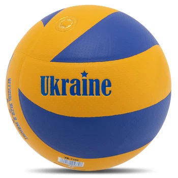 Мяч волейбольный UKRAINE VB-7200 №5 PU клееный желтый-синий