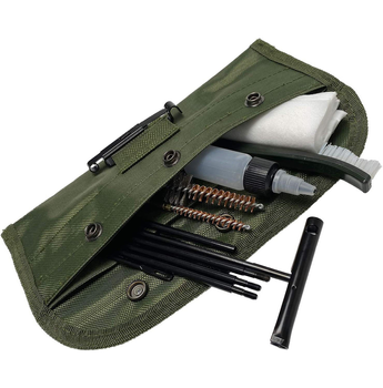 Набор для чистки оружия из 12 предметов в плотном кейсе раскладня кострукция Lesko GK13