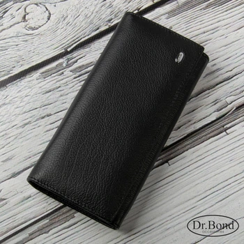 Большой женский кошелек Classic из натуральной кожи DR. BOND W1-V черный
