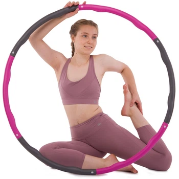 Массажный обруч Hula Hoop мягкий d-100см 1,5кг малиново-серый K610