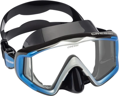 Маска Cressi MASK LIBERTY TRISIDE MASK BLACK-SAPPHIRE (трёхстёкольная) для плавания подводной охоты дайвинга снорклинга фридайвинга