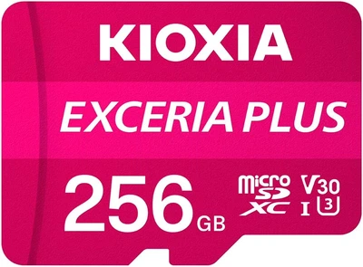 Карта памяті Kioxia microSDXC 256GB Class 10 UHS-I U3 V30 Exceria Plus + SD Adapter (LMPL1M256GG2)
