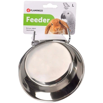 Годівниця навісна з гачками flamingo feeder with hook для кроликів, великих папуг 880 мл