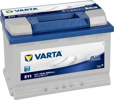 Автомобільний акумулятор Varta Blue Dynamic 74А Єв (-/+) E11 (680EN) (5740120681) CITROËN/PEUGEOT ; ; FIAT; FORD;(мерседес) ауді /Фольксваген