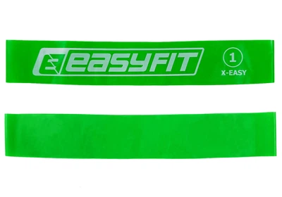 Фітнес-резинка для ніг EasyFit №1 X-Light, Опір 2,5 кг, Латекс, Довжина 60 см, Ширина 5 см, Товщина 0,35 мм, Зелений