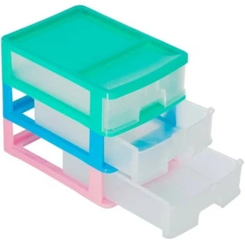 Міні комод А4 R-Plastic 10213 на 3 ящики Різнокольоровий