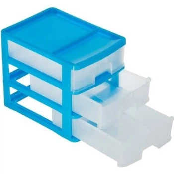 Міні комод А4 R-Plastic 10212 на 3 ящики Блакитний