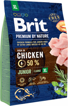 Sucha karma dla szczeniąt i młodych psów ras olbrzymich Brit Premium Junior XL o smaku kurczaka 3 kg (8595602526499)