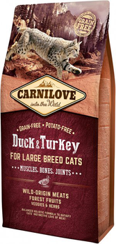 Сухий корм для дорослих кішок великих порід Carnilove Cat Duck&Turkey Large Breed 6 кг (8595602512751)