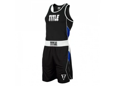 Форма для соревнований TITLE Aerovent Elite Amateur Boxing Set 8 S чёрный/синий (4379)
