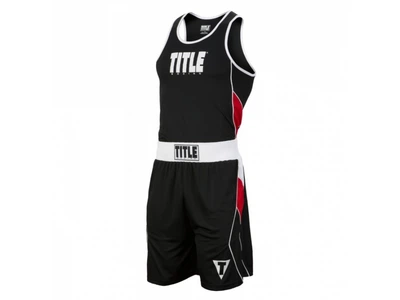 Форма для соревнований TITLE Aerovent Elite Amateur Boxing Set 8 S чёрный/красный (4379)