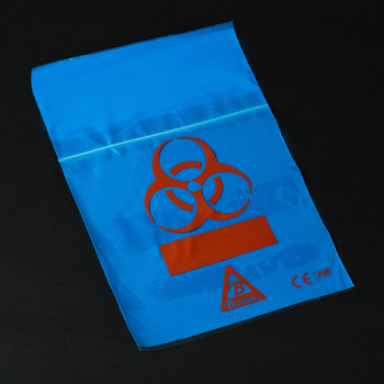 Пакет для транспортування біоматеріалів Biohazard з подвійною кишенею Блакитний Biosigma